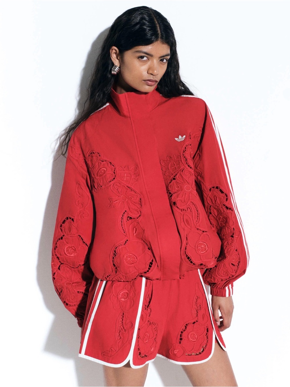 adidas Originals × ASOS cutwork sprinter shorts in red - Picture 8 of 8